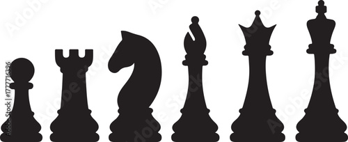 Chess piece icon clean silhouette vector illustration