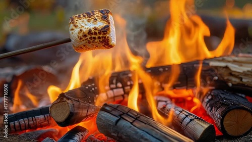 マシュマロを焚火で香ばしく焼くキャンプならではのアウトドア体験
