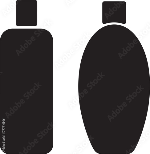 shampoo conditioner bottles icon clean silhouette vector illustrations