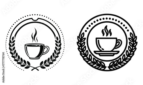 Home barista coffee cup badges set