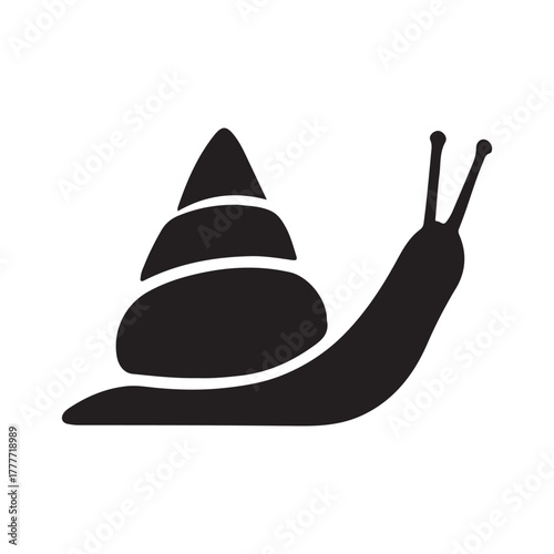 Snail icon simple black graphic outline design on white background