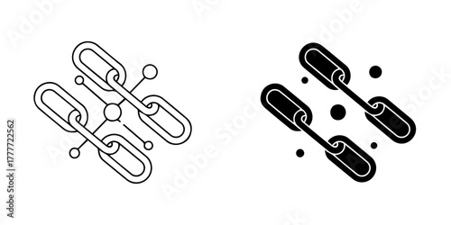 Blockchain network with interconnected chain links and nodes