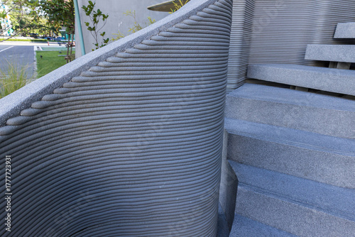 3D Printed concrete texture. architectural background. modern construction of 3D houses. printed house using a 3D printer