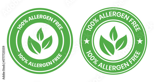 Allergen free label or Allergen free symbol vector isolated in flat style. Best Allergen free label vector for product packaging design element. Allergen free symbol for packaging design element.