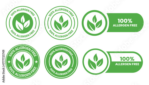Allergen free label or Allergen free symbol vector isolated in flat style. Best Allergen free label vector for product packaging design element. Allergen free symbol for packaging design element.