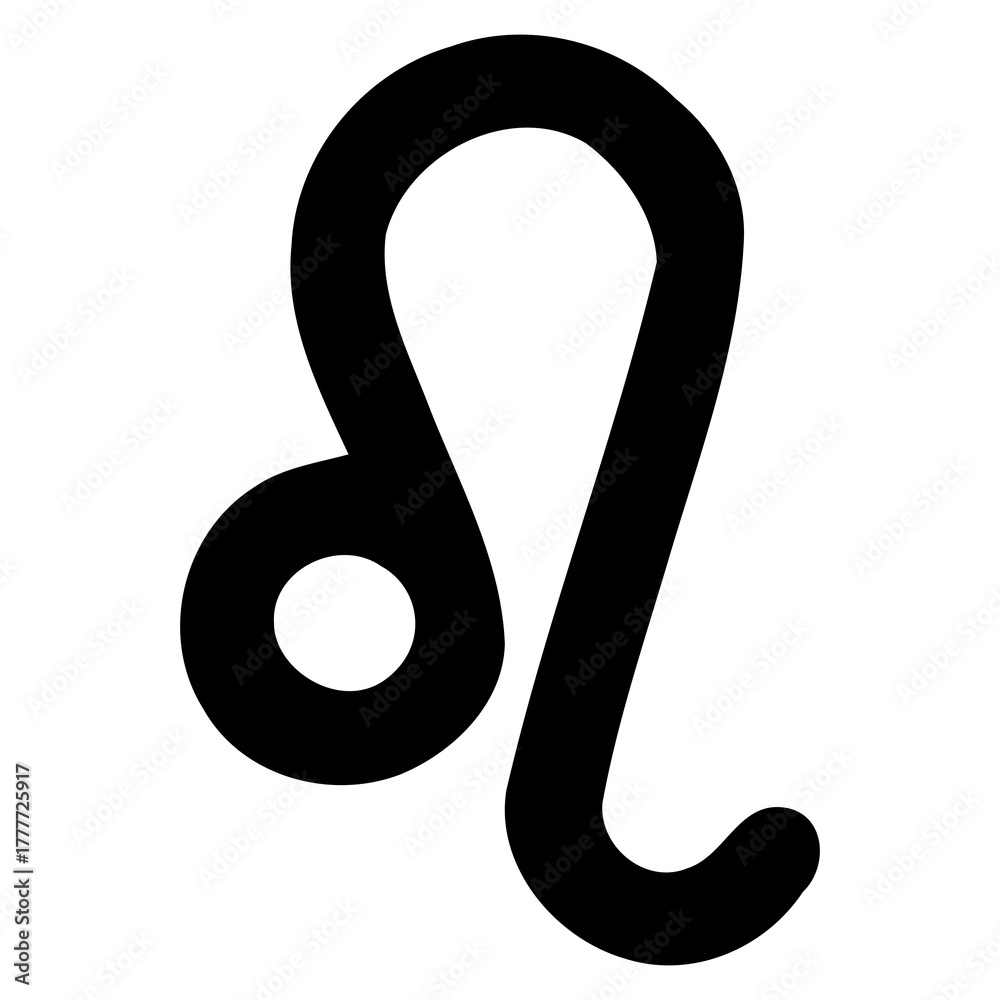 Obraz premium Leo Zodiac Glyph Simple Black Astrological Sign