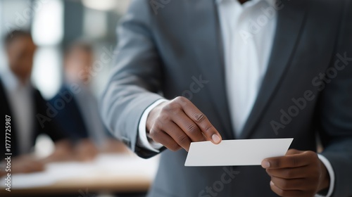 A professional setting where marketing team members organize a gift certificate drawing, emphasizing brand engagement, teamwork, and strategic event planning. cinematic color correction, gentle