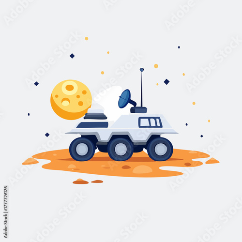 Space rover exploring the surface of a distant planet.