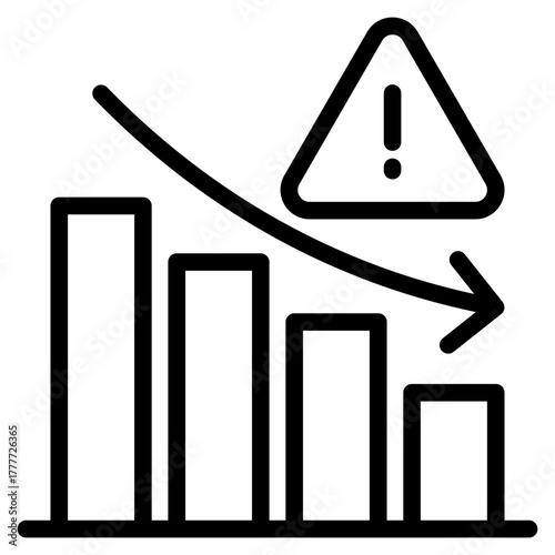 Decrease risk icon in vector illustration