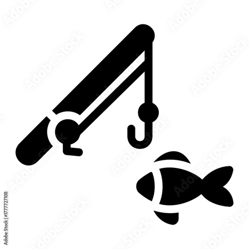 fishing rod Solid icon