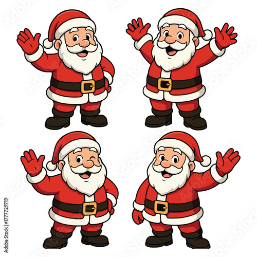 Cartoon santa claus dubbing isolated on white background