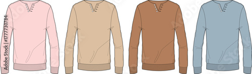 Sweater Mockups Collection Men's Long Sleeve Pullover Templates for Design