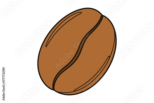 Simple Coffee Bean Outline Fill Icon