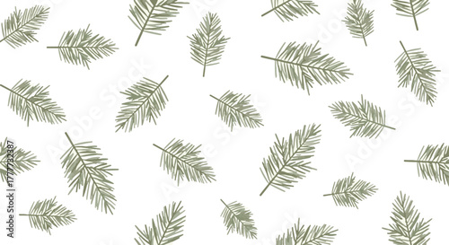 Elegant Flat Pattern Scattered Tropical Palm Leaves on White Background for Minimalist Summer Design and Wallpapers