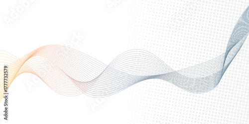 Abstract vector background with wavy line. abstract soft wave lines dynamic flowing color light isolated background. Energy technology concept modern backdrop created using blend tool smooth stripe.	