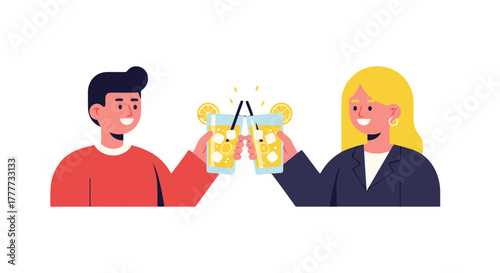 Joyful Toast With Refreshing Beverages Amidst a Celebration, Friendship and Cheers