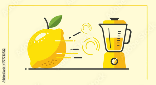 Lemon Transformative Journey Illustrated: From Fruit to Vibrant Juice Creation