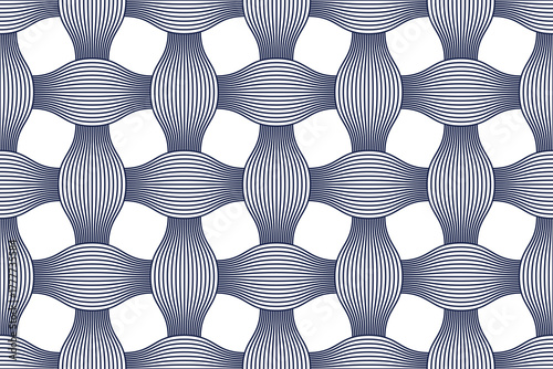 Weaving seamless pattern, traditional wicker lacing handicraft endless abstract background, geometric line weave wallpaper.