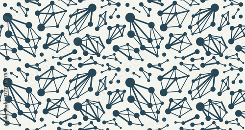 Molecules seamless pattern, vector endless background with a lot of different molecules that can be used separately as an icons or illustrations, chemistry and pharma wallpaper.