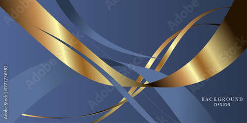 Golden with denim color flow on blue background