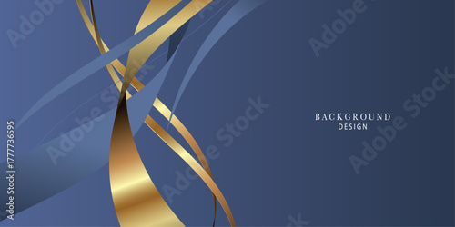 Golden with denim color flow on blue background