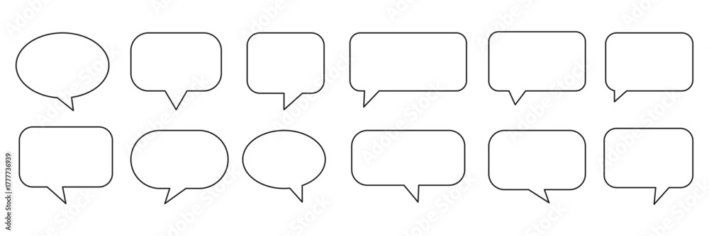 Obraz premium Speech bubble collection. Set of speech bubble. Speech bubble comic. Line art speech bubbles. speech bubble comic signs.
