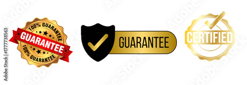 Guarantee, warranty, best seller badges
