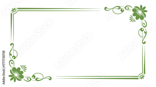 Green floral ornamental frame design