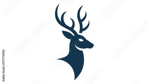 Stylized deer head silhouette icon