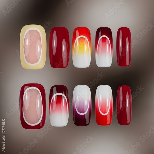 Trendy Press-On Nails with Bold Geometric Designs for Modern Nail Art