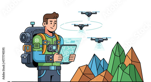 Mapping Adventures: A Traveler Uses Drone Technology for Mountain Exploration