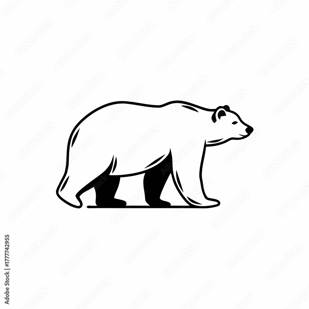 Fototapeta premium side view of a polar bear vector illustration