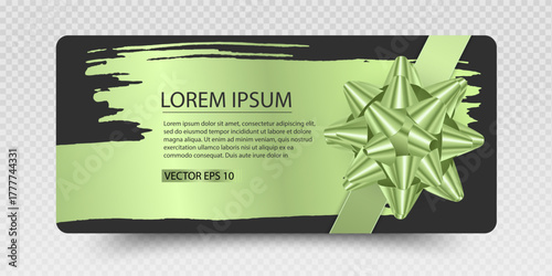 Modern Gift Voucher with Bright color Bow and Brush Stroke Design
