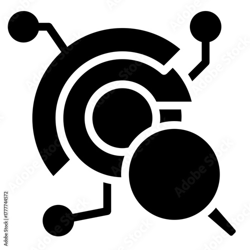 Market forecasting icon glyph style vector illustration