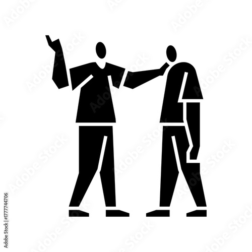 console friend glyph icon. support friend illustration.