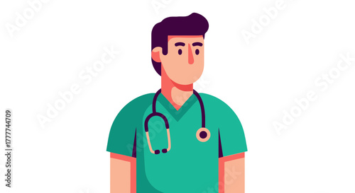 Medical Professional Illustration Depicting Modern Healthcare and Medical Practitioner