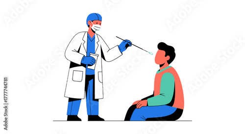 Medical Professional Performing a Test on Patient With Pandemic Health Concerns