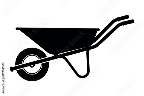 Simple Icon of a Wheelbarrow