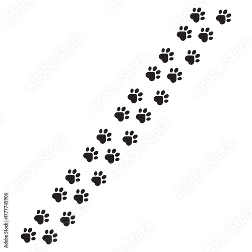 Paw footprint of dog or cat.