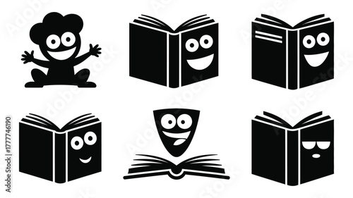 Vector Collection of charming book characters, perfect for educational resources and childrens literature, adding a playful touch