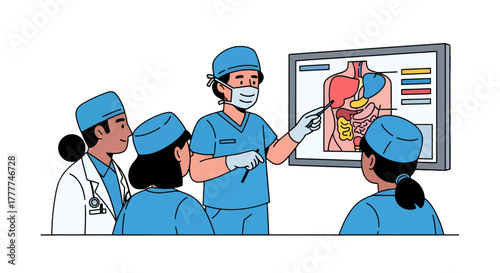 Medical Professionals Analyzing Human Anatomy for Educational and Healthcare Purposes
