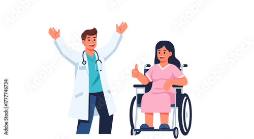 Medical Professionals Celebrating Patient Recovery And Success Full Of Joy And Happiness