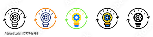 Innovation Process Icon Different Style Outline Collection Set 