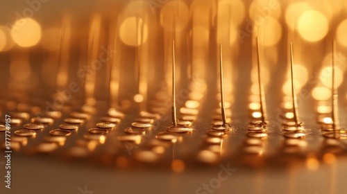 Close up of miniature piezoelectric transducer array