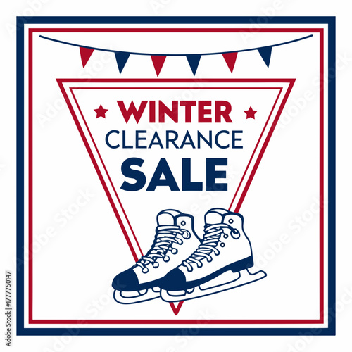 Winter clearance sale with ice skates