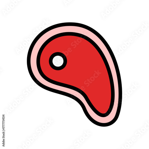 Beef Steak Icon: a Visually Appealing and Graphic Representation of a Succulent Beef Steak, Designed in a Clean, Modern Style