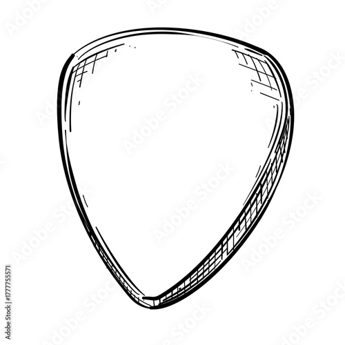 Guitar pick plectrum vector line art hand drawn illustration 
