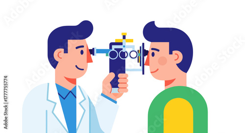 Optometrist Examining Patient's Eyes With Advanced Diagnostic Ophthalmic Equipment