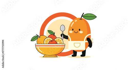 Orange Chef Presents Fresh Citrus Fruits, Ready For a Delightful Fruity Feast