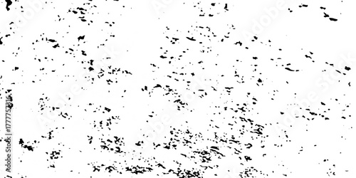 Urban scratch overlay spotted concrete grain surface grainy noise rust wall grunge black splatter and white background. damaged chalk crack rough ink wall texture.	